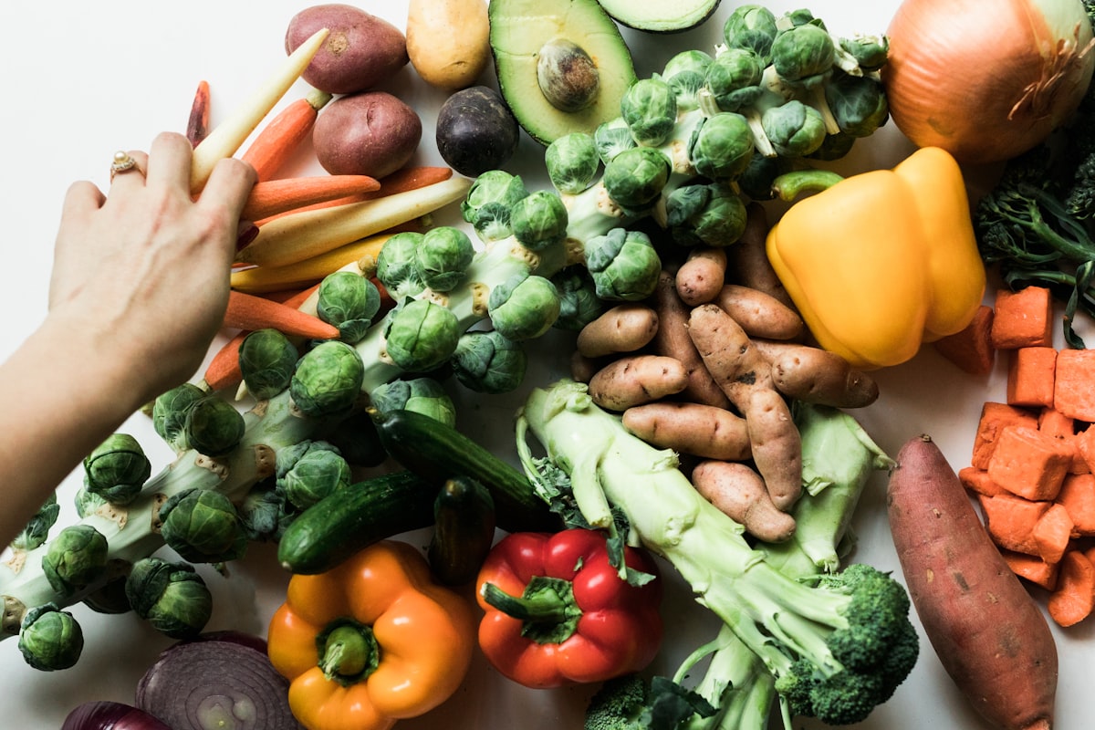 Vibrant colourful vegetable assortment